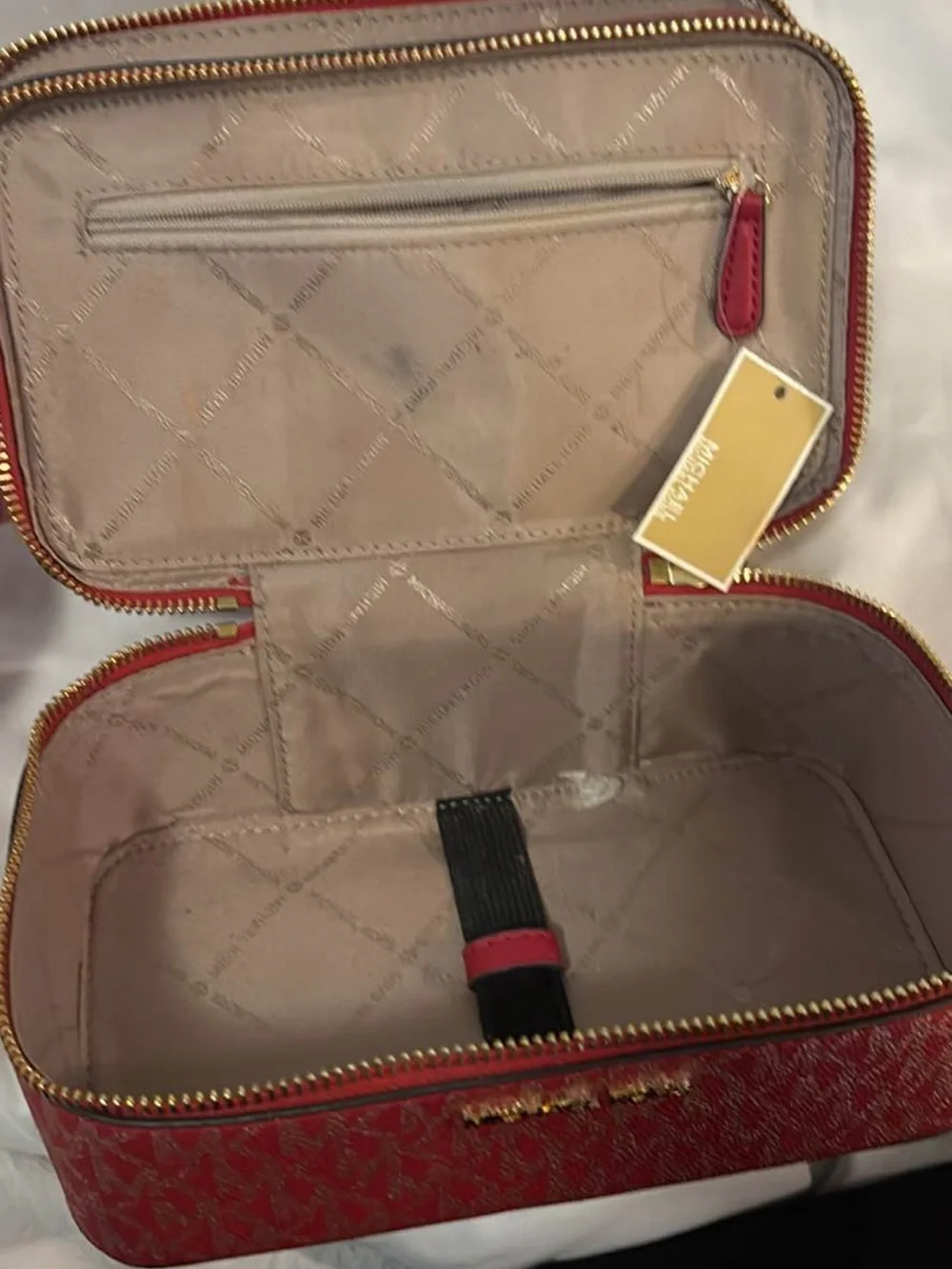 Michael Kors Cosmetic Pouch with Gold Hardware